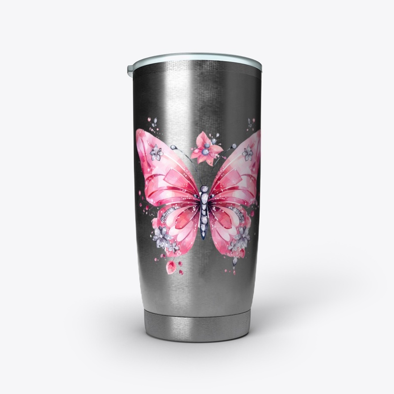 Pink Butterfly Mug