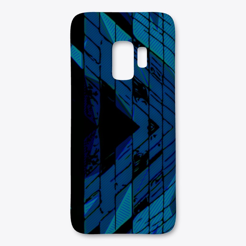 Turquoise Black Striped Pattern  