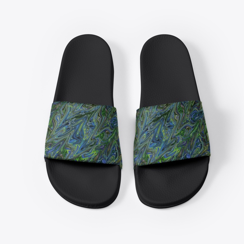 Blue Green Liquid Marbling