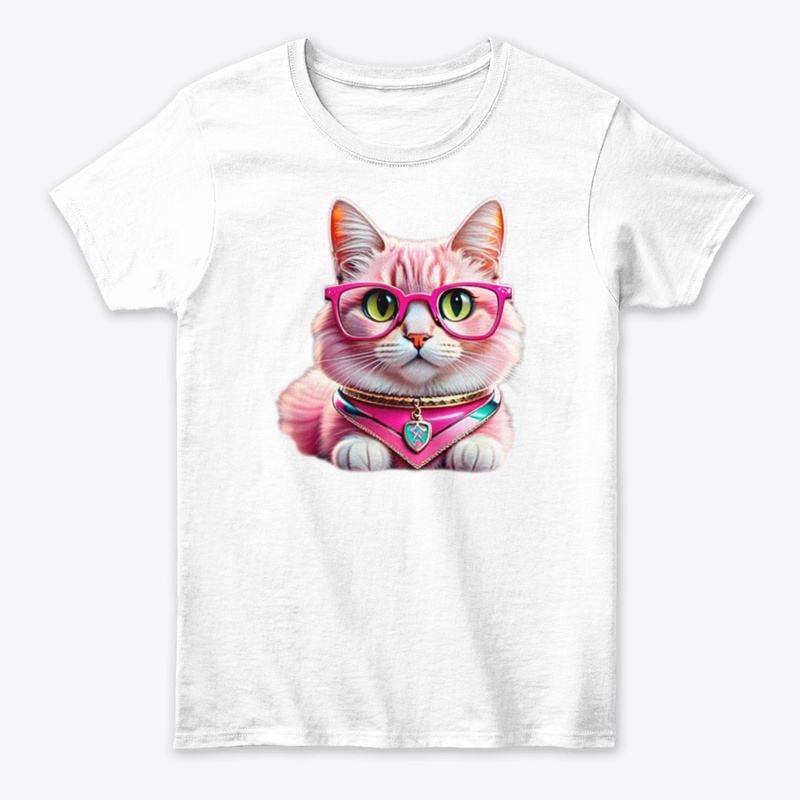Glamour Paws: Pink Cat & Glasses