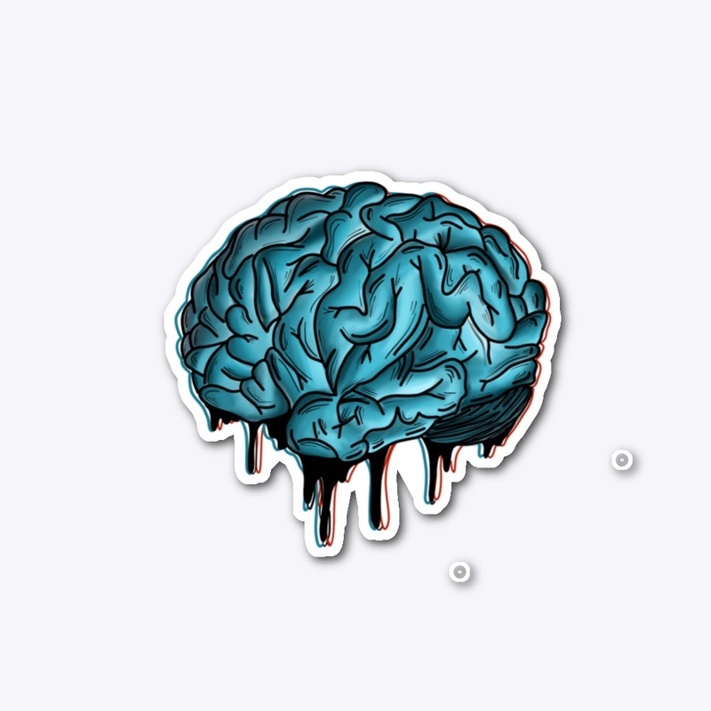'Club Med Virtual' XL Blue Brain Sticker