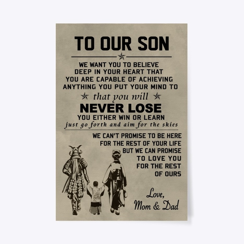 Samurai poster Dad and Mom to son