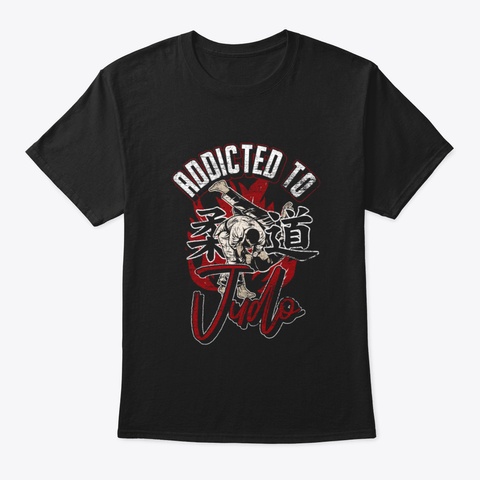Judo Grunge Sports Black T-Shirt Front