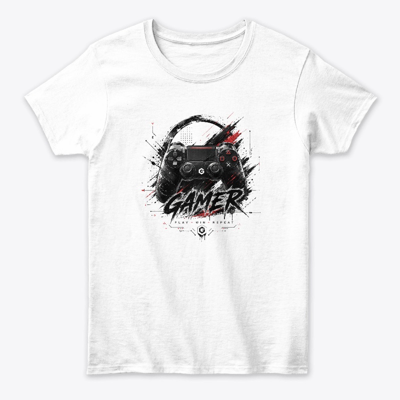 Gamer Controller Grunge T-Shirt Design