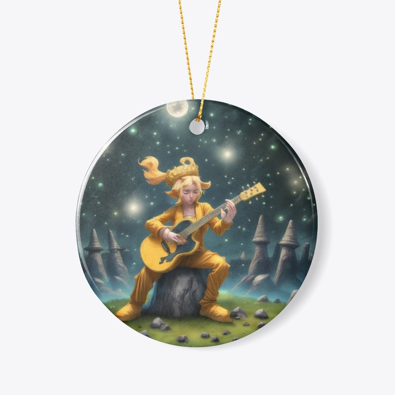Guitar player under the stars