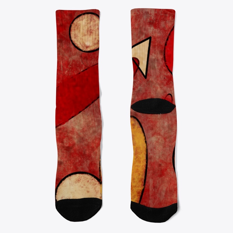 Circular Pattern Abstract Red Fall Tee