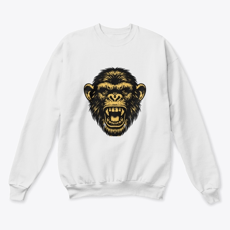 Angry Chimpanzee Head Design