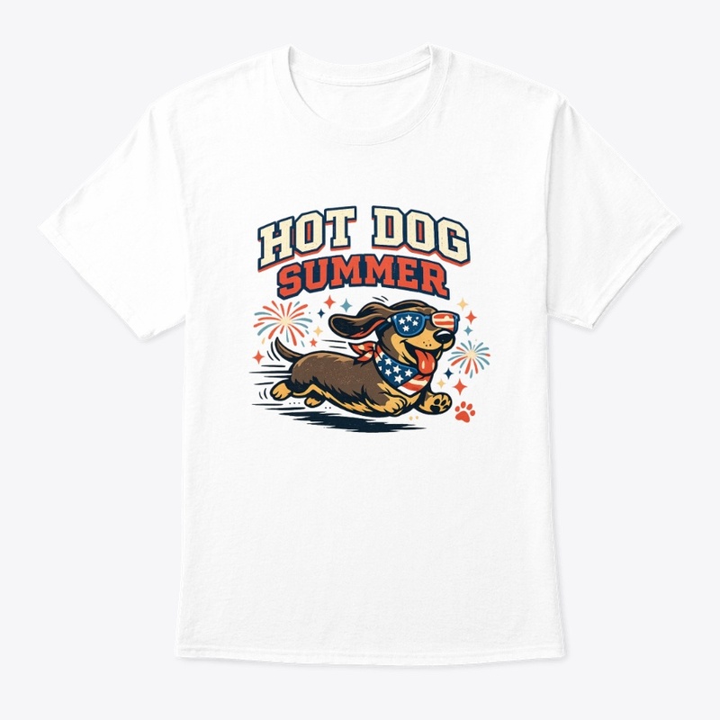 Hot Dog Summer Dachshund Wiener Dog Tee
