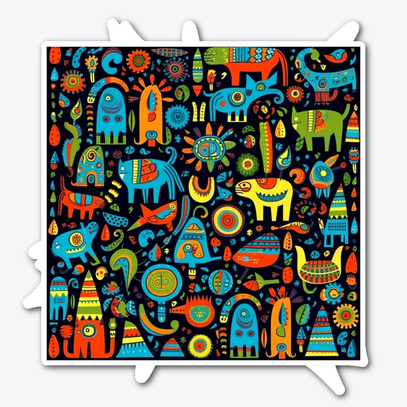 colorful repeating cartoon pattern