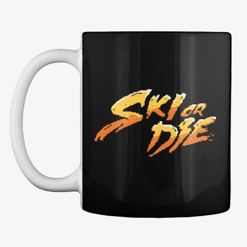 Sun Fire Ski or die Pixel art Logo