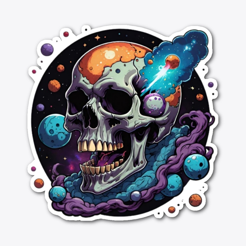 Galaxy Gray Skull Galactic Mind