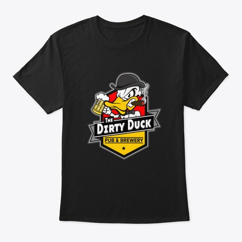 Pub And Brewery Duck Design Black T-Shirt Front
