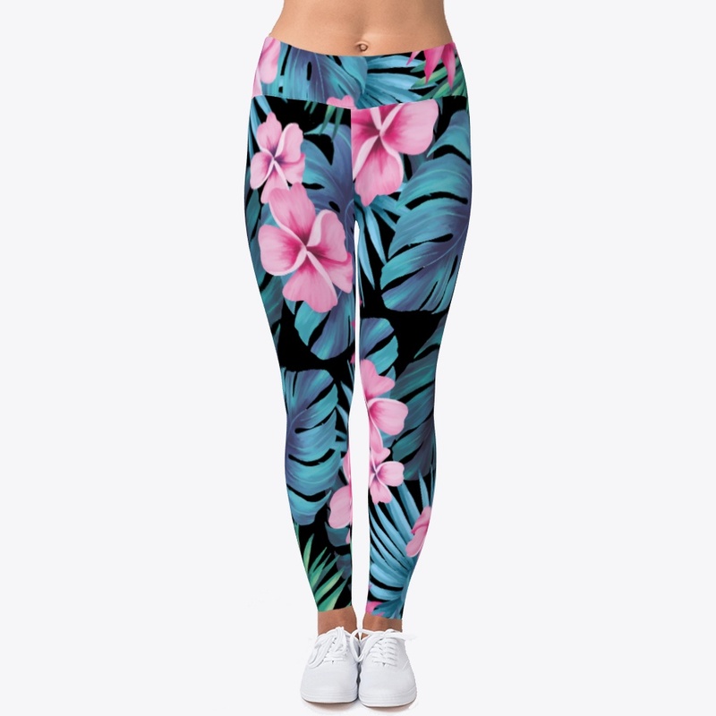 Leggings Tropical Flowers by Yoke Art