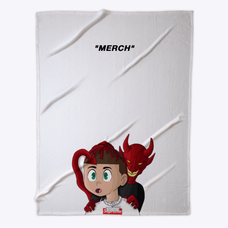LIL STATIC "DEMONS" BLANKET WHITE