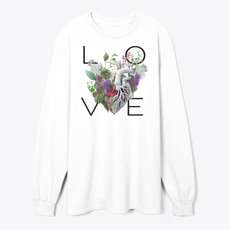 LOVE Blossom Floral Heart
