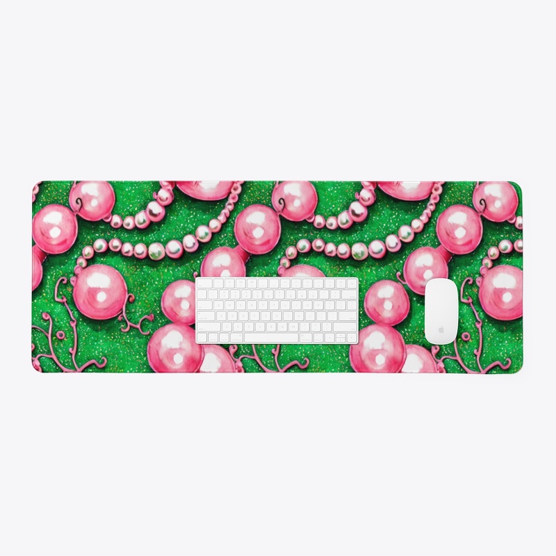 Green Sparkles and Pink Jewels