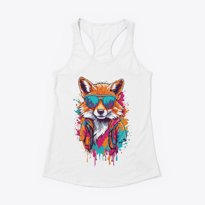 cool summer fox with glasses version two