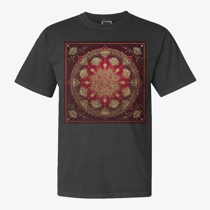 Red Gold Mandala Vintage Design
