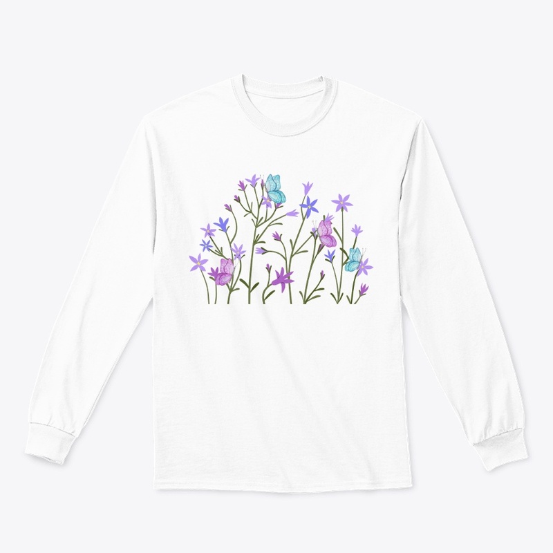 Floral Blossoms With Butterflies