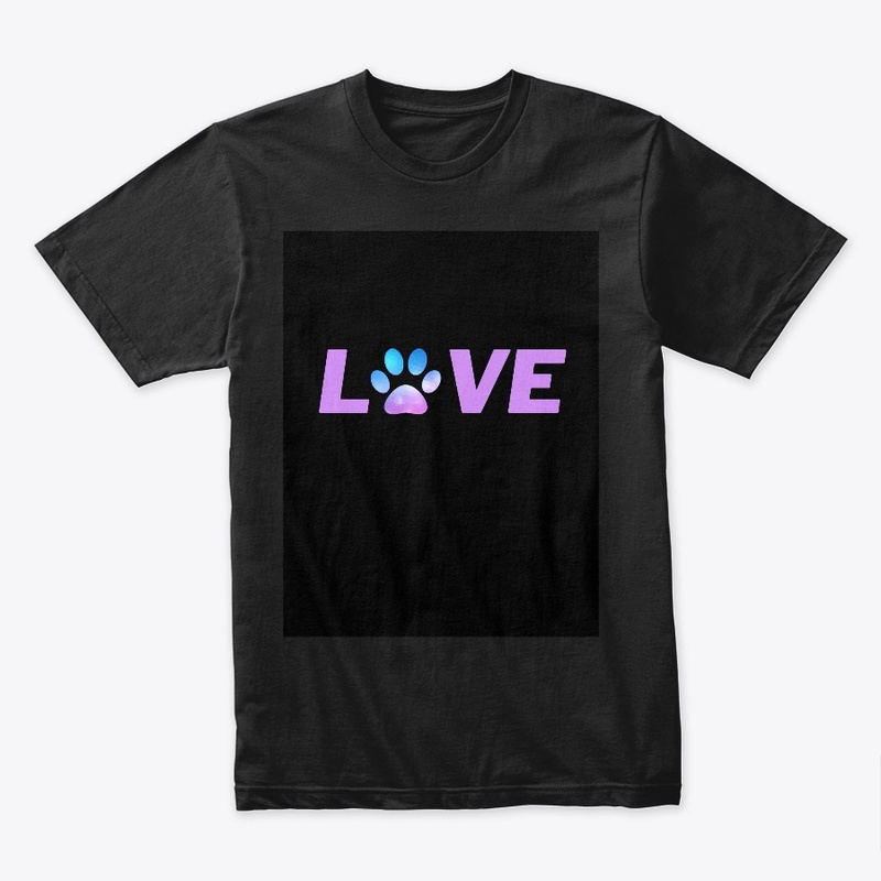 cute dog paw print love t shirt