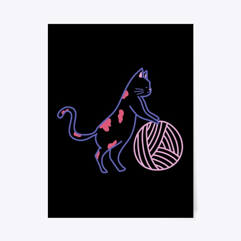 cute cat with yarn bomb