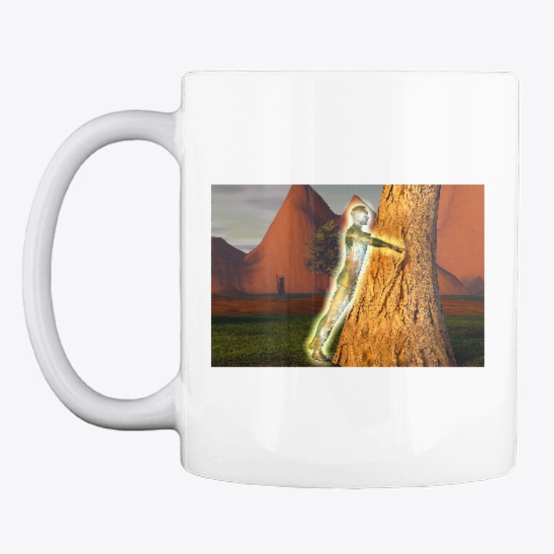 Man hugging tree