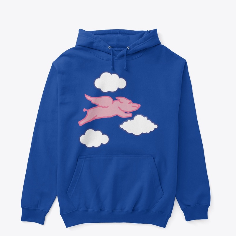 When Pigs Fly Whimsical Sky Illustration