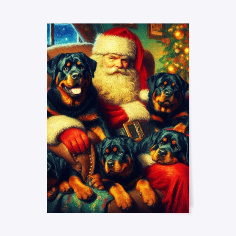 Rottweilers With Santa