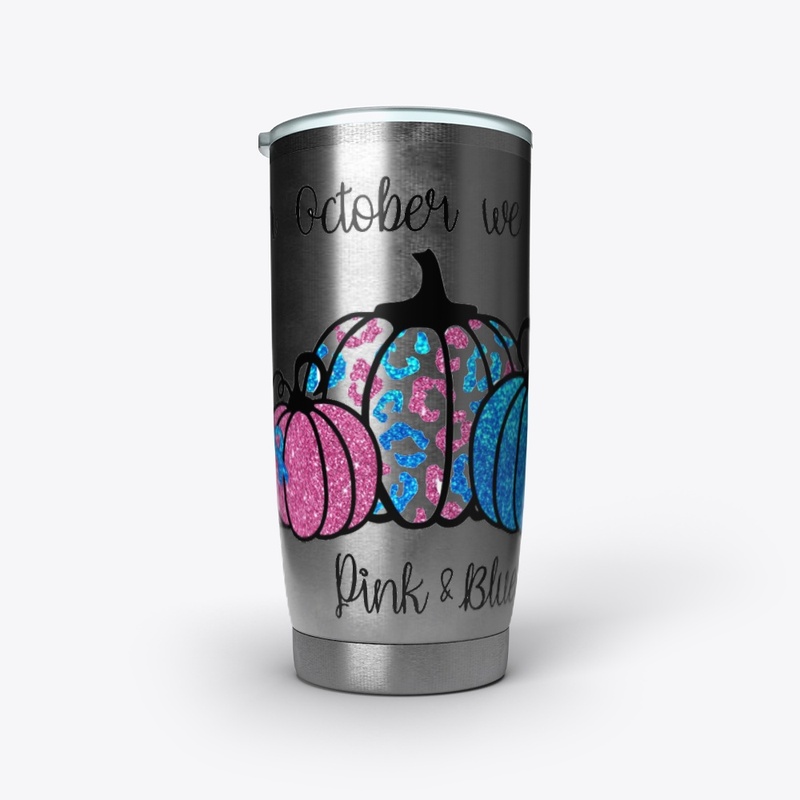 We wear pink and blue pumpkins