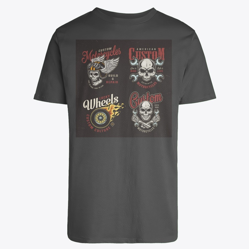 Skeleton Motorcycle T-Shirt Design 