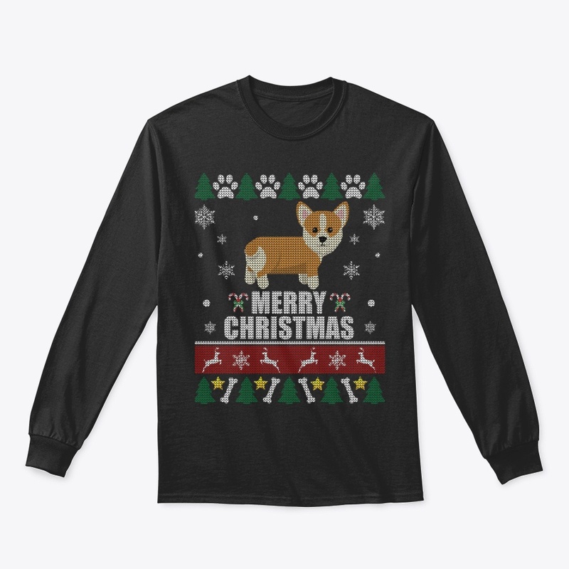 Ugly Christmas Sweater Corgi Dog Slim