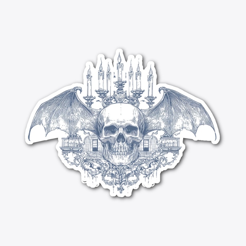 Gothic Winged Skull Candelabra