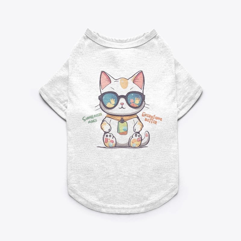 Cool Summer Cat Wearing Sunglasses