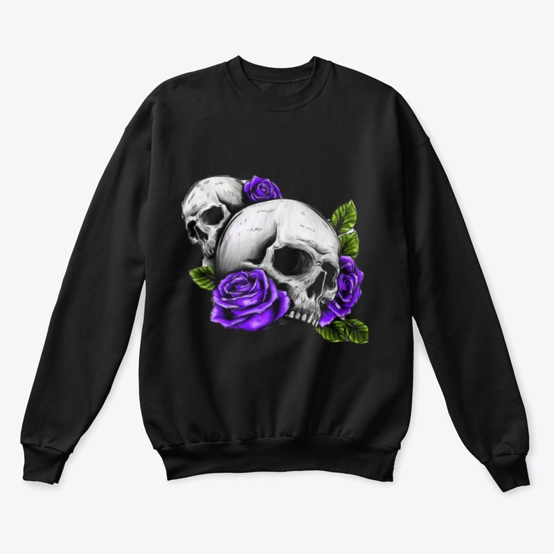Purple rose & skull 
