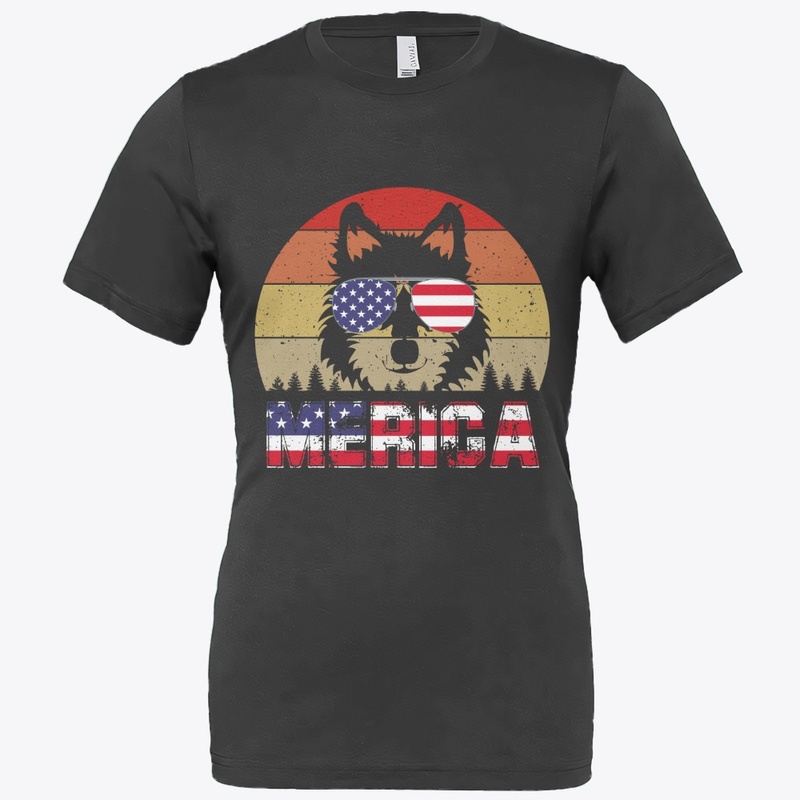 Big puppy with American flag glasses
