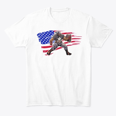 America Blk White T-Shirt Front