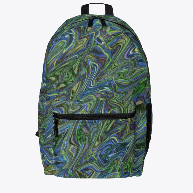 Blue Green Liquid Marbling