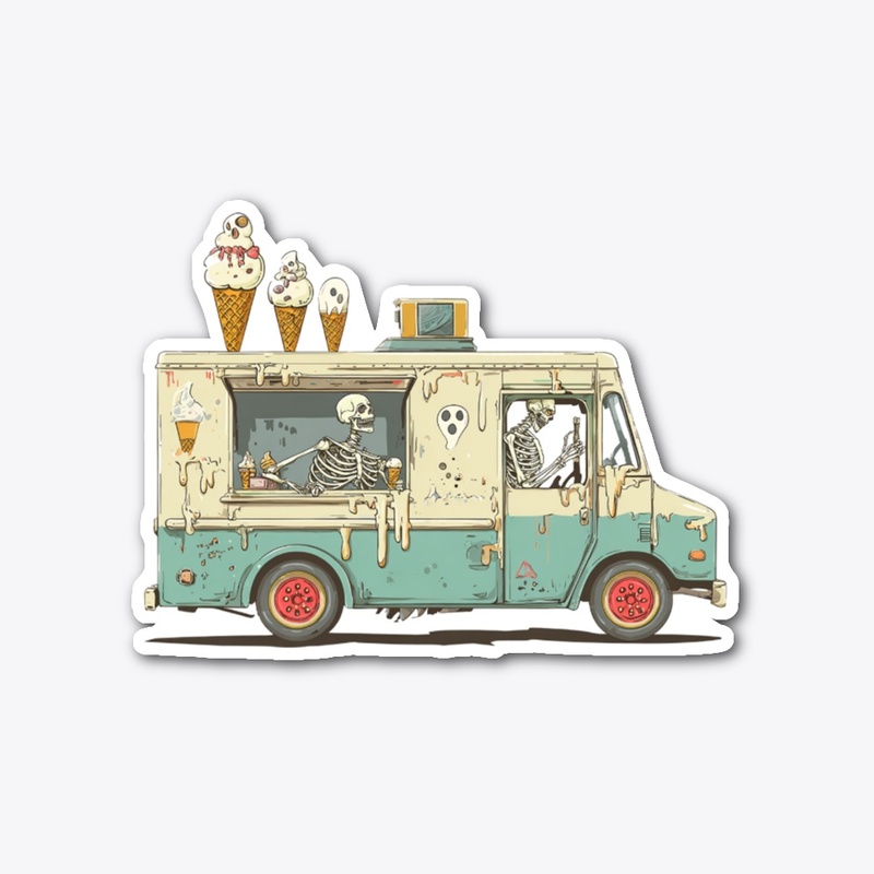 Spooky Skeleton Ice Cream Truck