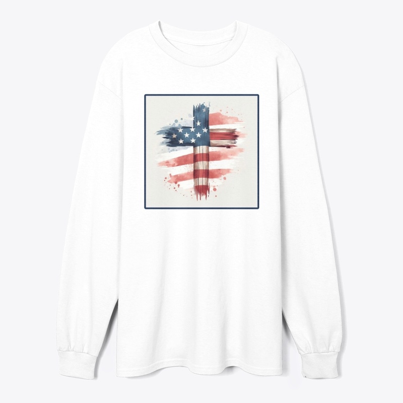 Flag Cross July 4th Tee