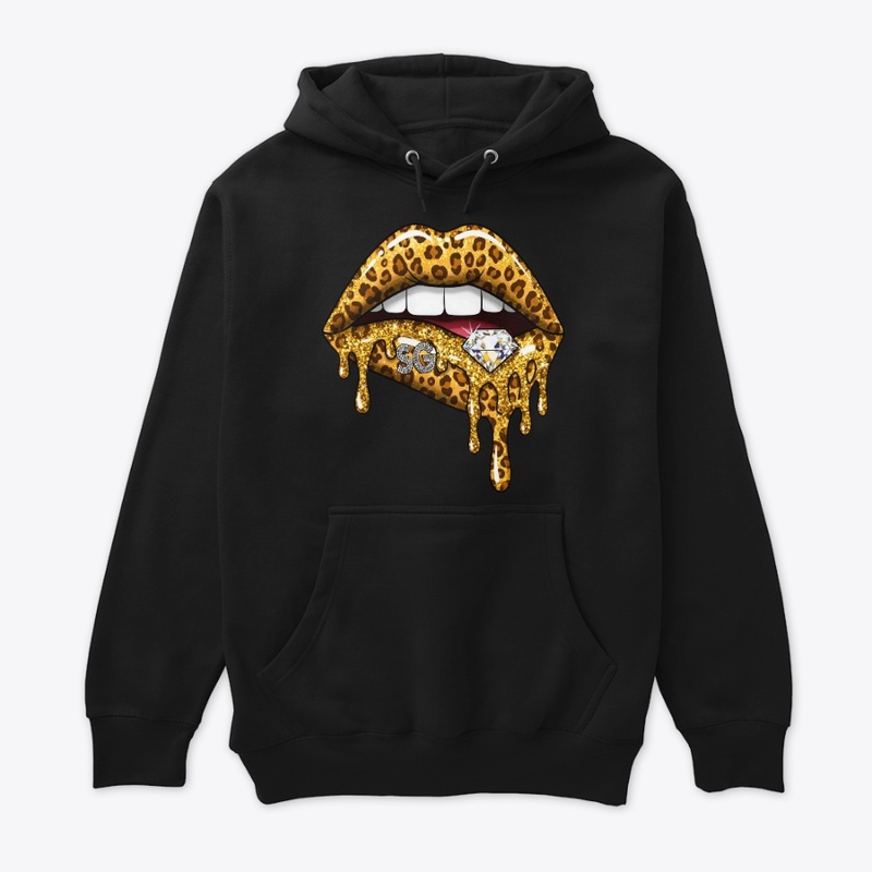 Leopard Lips Diamond Gold Drip