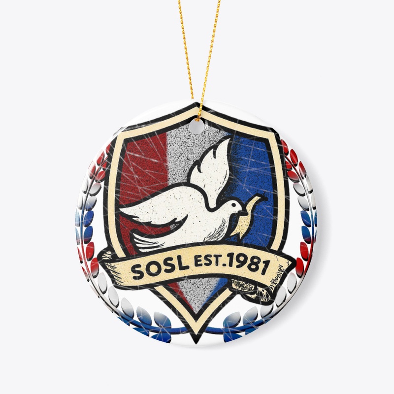 Distressed Shield ornament red/wht/blue