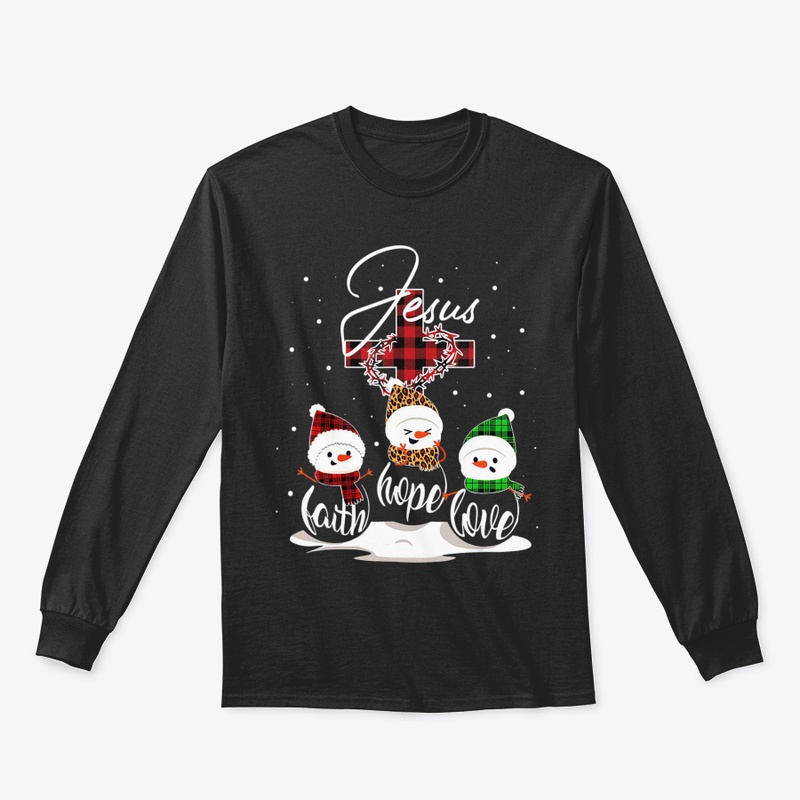 JESUS FAITH HOPE LOVE SNOWMAN CHRISTMAS