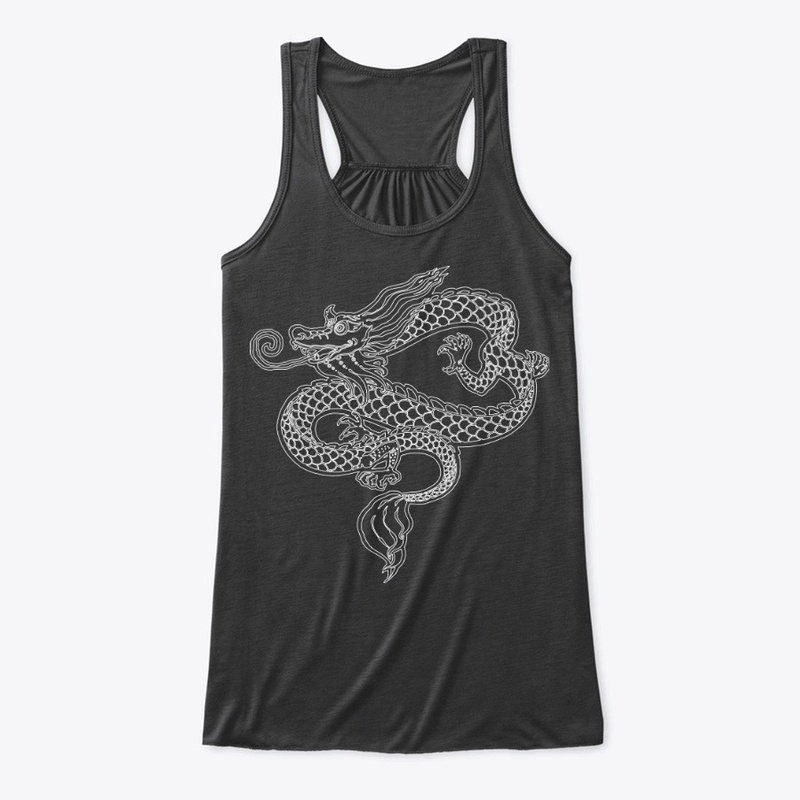 Dragon white outline design