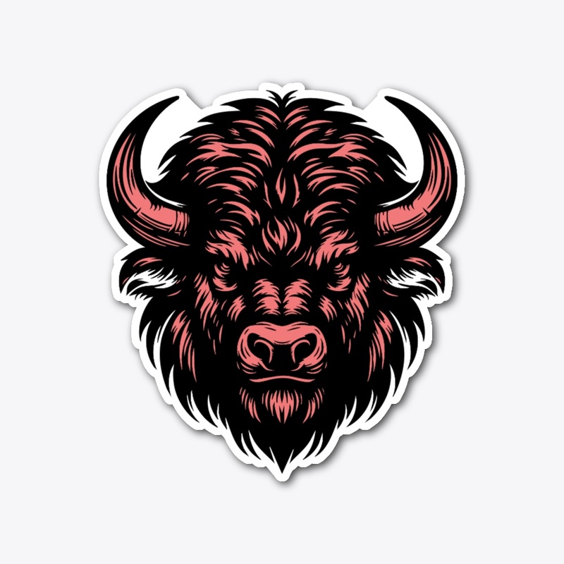 Powerful Bison Head Design