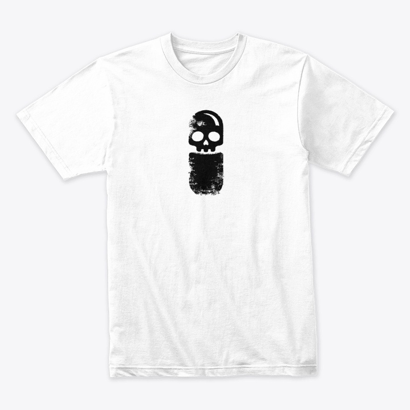 Black on White Pill Skull