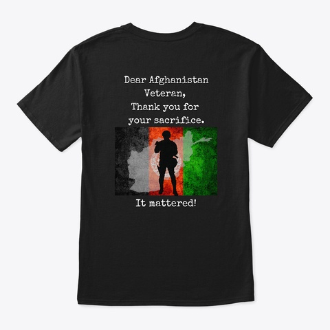 Thank You Afghanistan Veteran Shirt Black T-Shirt Back