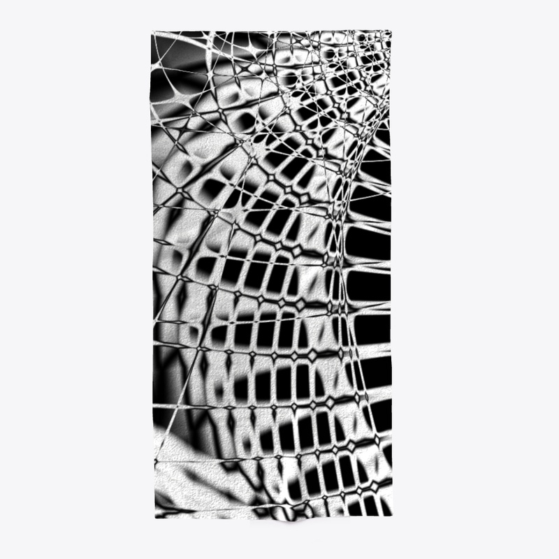 Atrium Bk/Wt Beach Towel