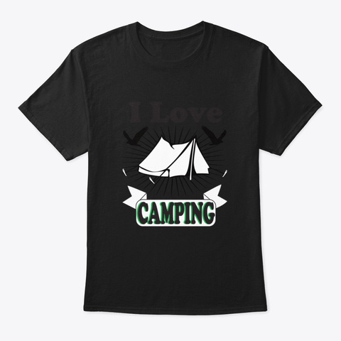 Camping Love Black T-Shirt Front