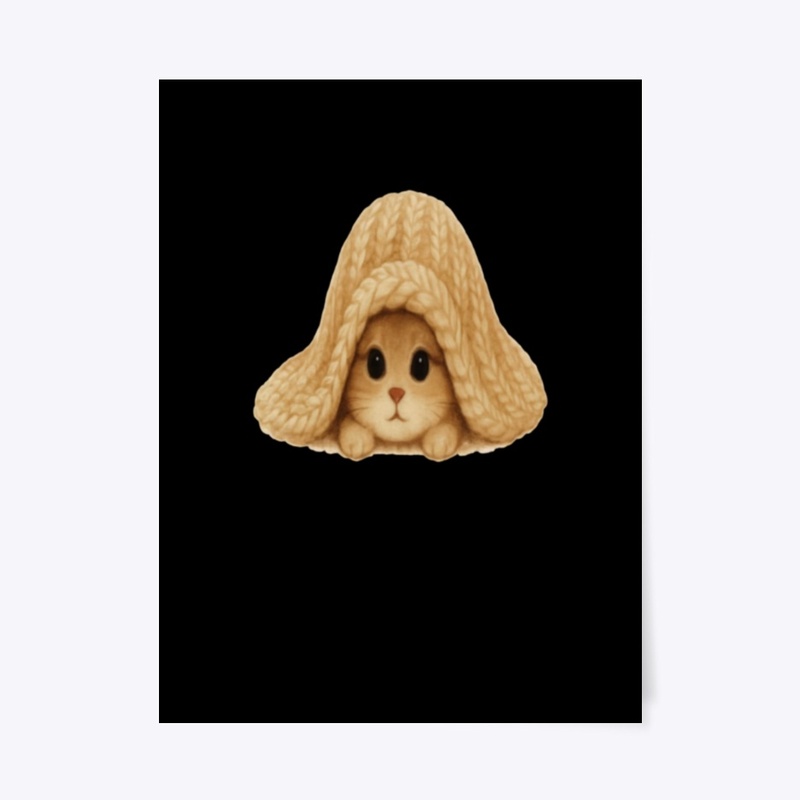 Cozy Cat Under Blanket – Cute Kawaii