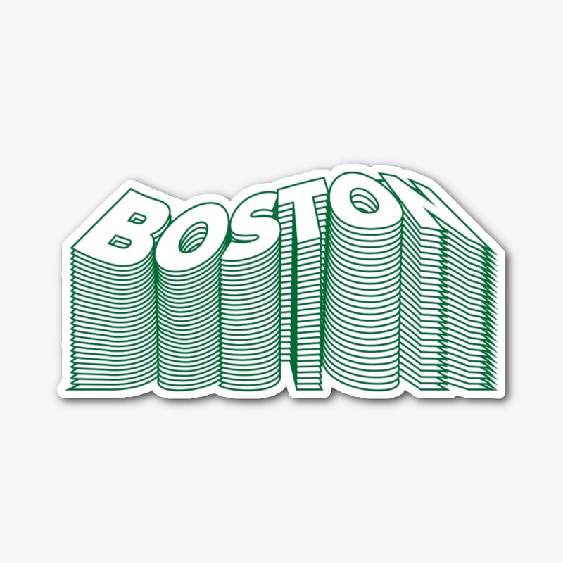 Boston Text Warp - White/Green